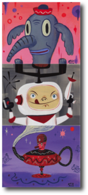Modular Populous 16, 19, 38
Gary Baseman & Tim Biskup, 2002
25 1/2” x 11” Modular Populous 16, 19, 38
Gary Baseman & Tim Biskup, 2002
25 1/2” x 11”